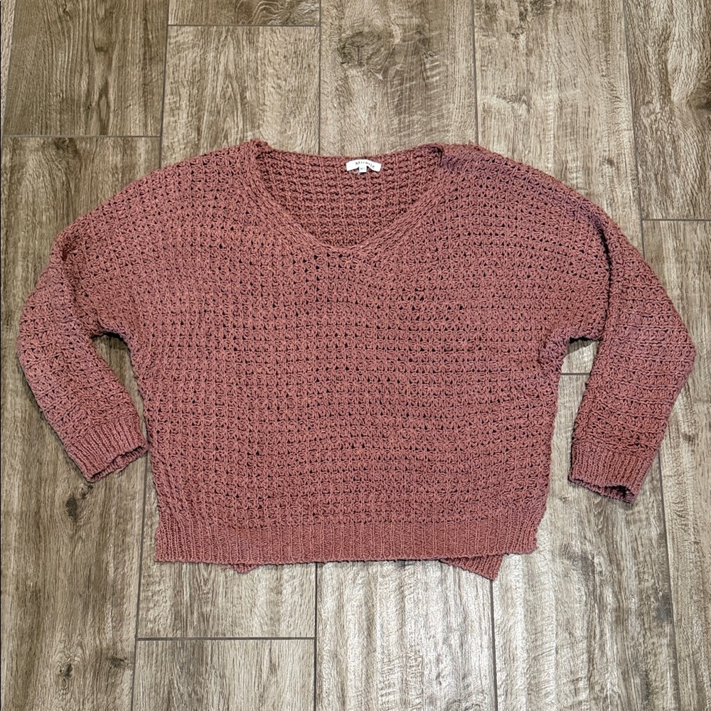 Miracle USA Women's Mauve V-Neck Sweater Sz M/L